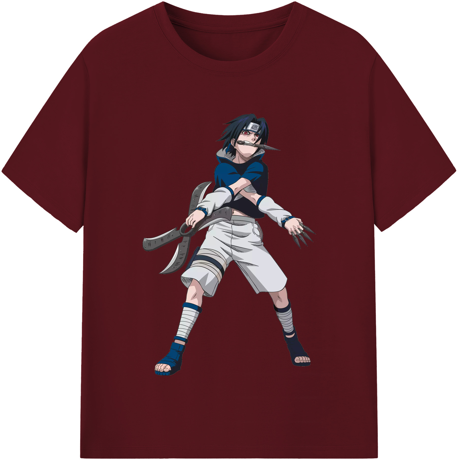 （画像用） NARUTO -ナルト- うちは サスケ Uchiha Sasuke 綿100％半袖Tシャツ（フロントプリント）